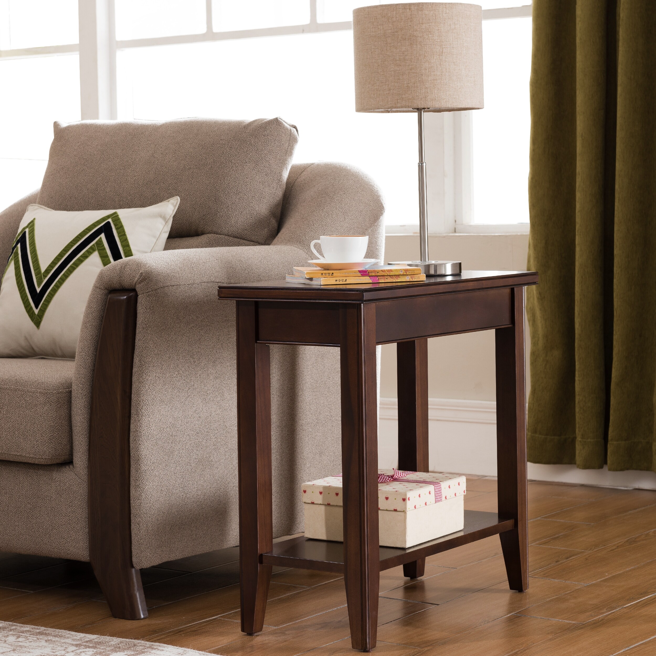 Leick Home Laurent Narrow End Table with Shelf