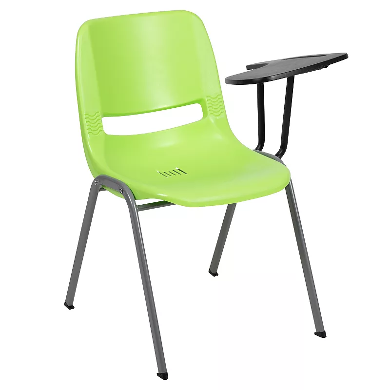 Emma and Oliver Ergonomic Shell Chair with Left Handed Flip-Up Tablet - Tablet Arm Desk