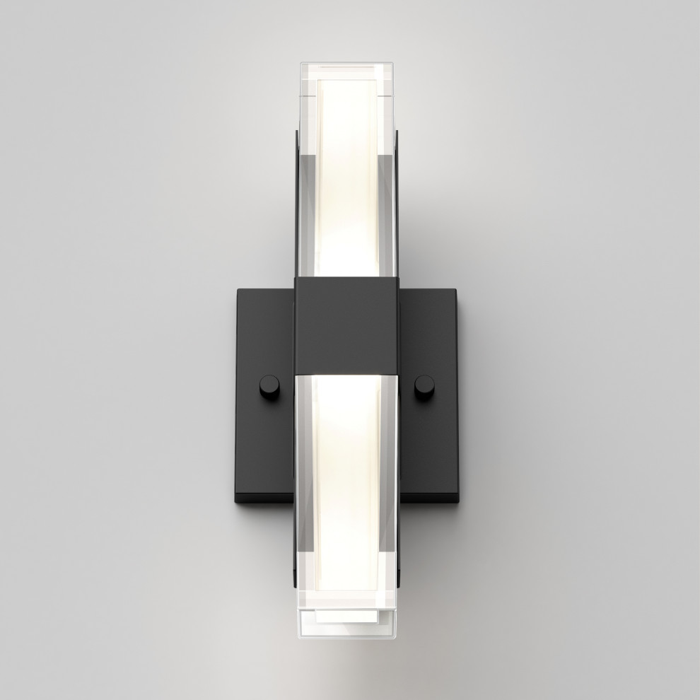 Artika Gemini Outdoor Wall Sconce  Matte Black   Transitional   Outdoor Wall Lights And Sconces   by Artika  Houzz