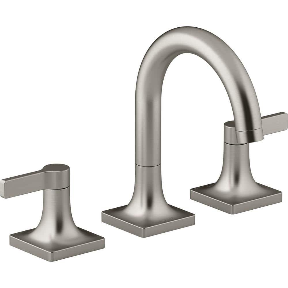 KOHLER Contemporary 8 in Widespread 2Handle Bathroom Faucet in Vibrant Brushed Nickel