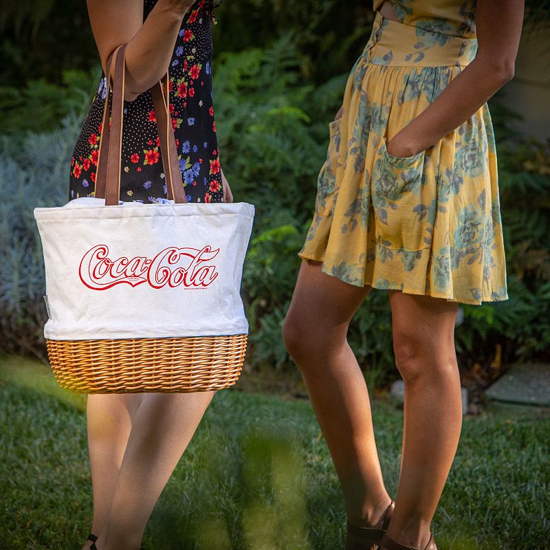 Picnic Time Coca-Cola Coronado Canvas and Willow Basket Tote