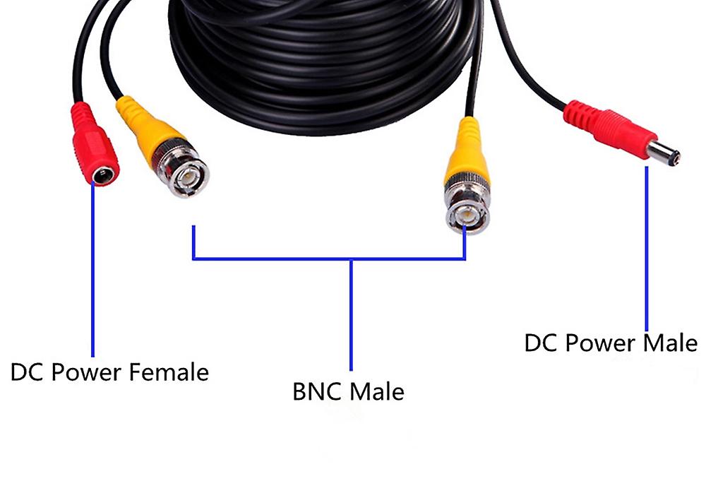 Black 1 32ft(10m) Bnc Video Power Siamese Cable For Surveillance Camera Dvr Kit