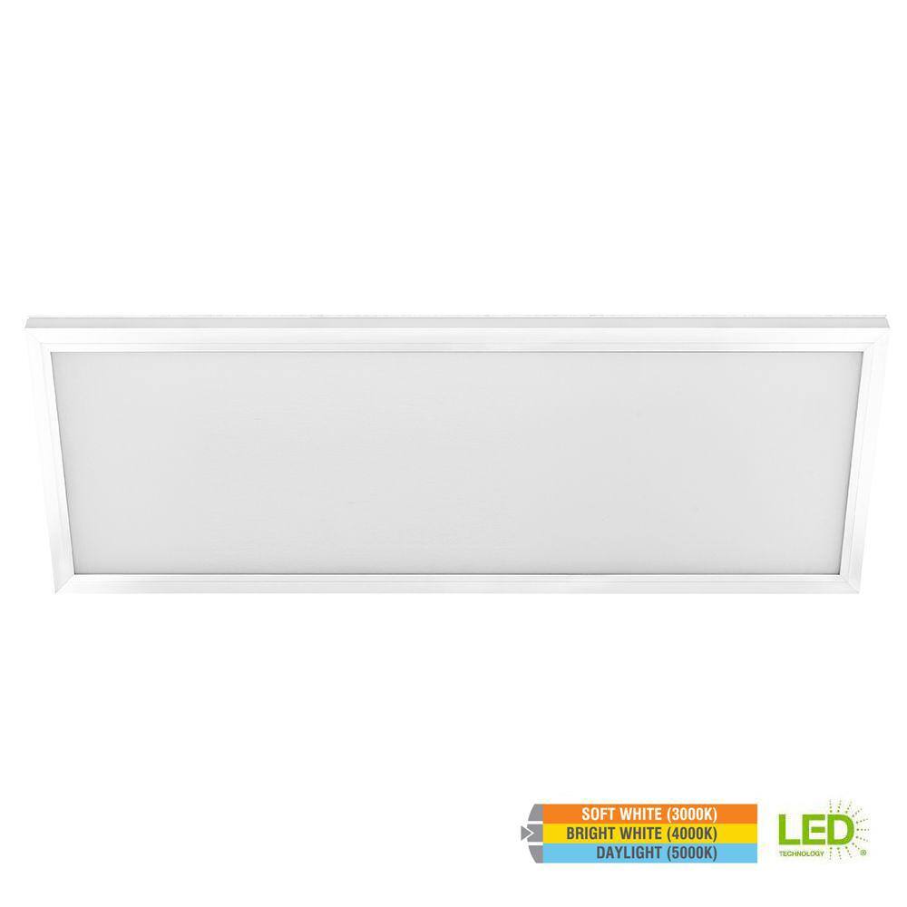 Commercial Electric 1 ft. x 4 ft. 50W Dimmable White Integrated LED Edge-Lit Flat Panel Flush Mount Light with Color Changing CCT (3-Pack) FP1X44WYWHHD3