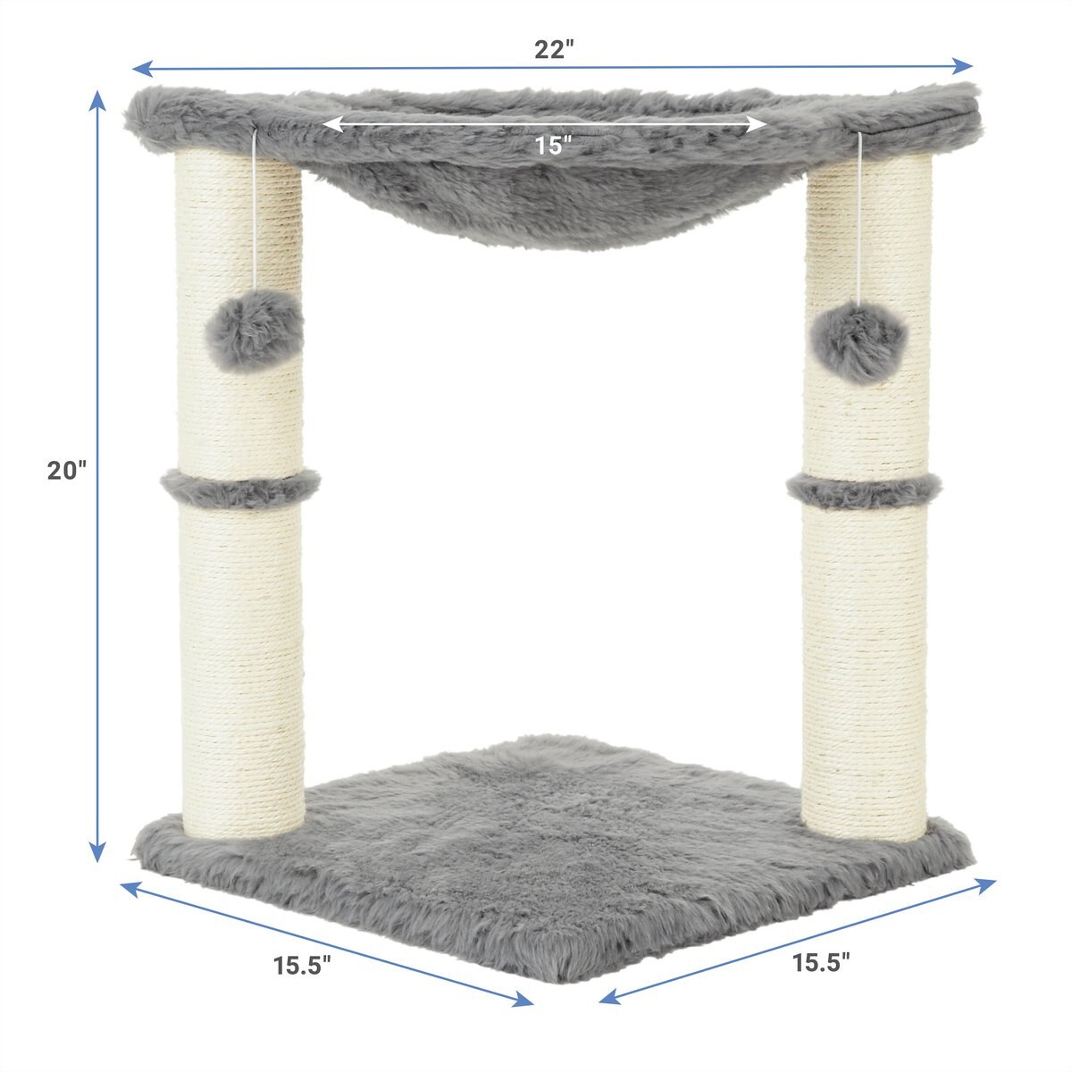 Frisco 20-in Faux Fur Cat Tree