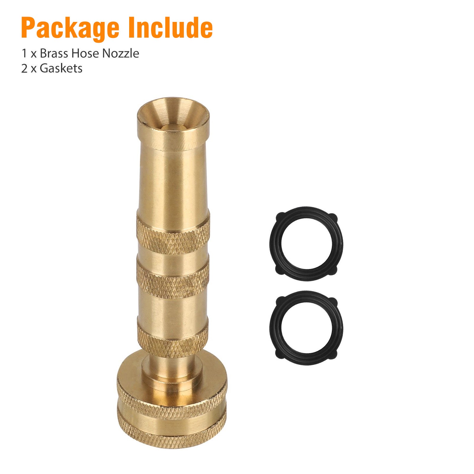 High Pressure Hose Nozzle， EEEkit Lead-Free Brass Nozzle for Car and Garden， Heavy Duty Adjustable Twist Water Sprayer from Spray to Jet， Solid Brass Hose Nozzle for Standard Hose