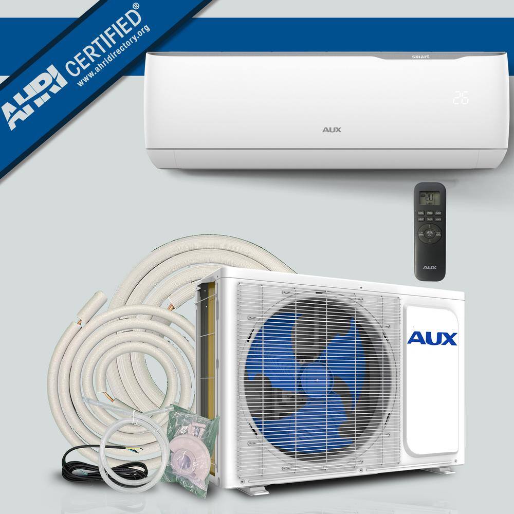 AUX 24000 BTU Ductless Mini Split Air Conditioner with Heat Pump 17 SEER 230V 2Ton 12ft lineset Wall Mount ASW-H24N2JIR1D1-US-A