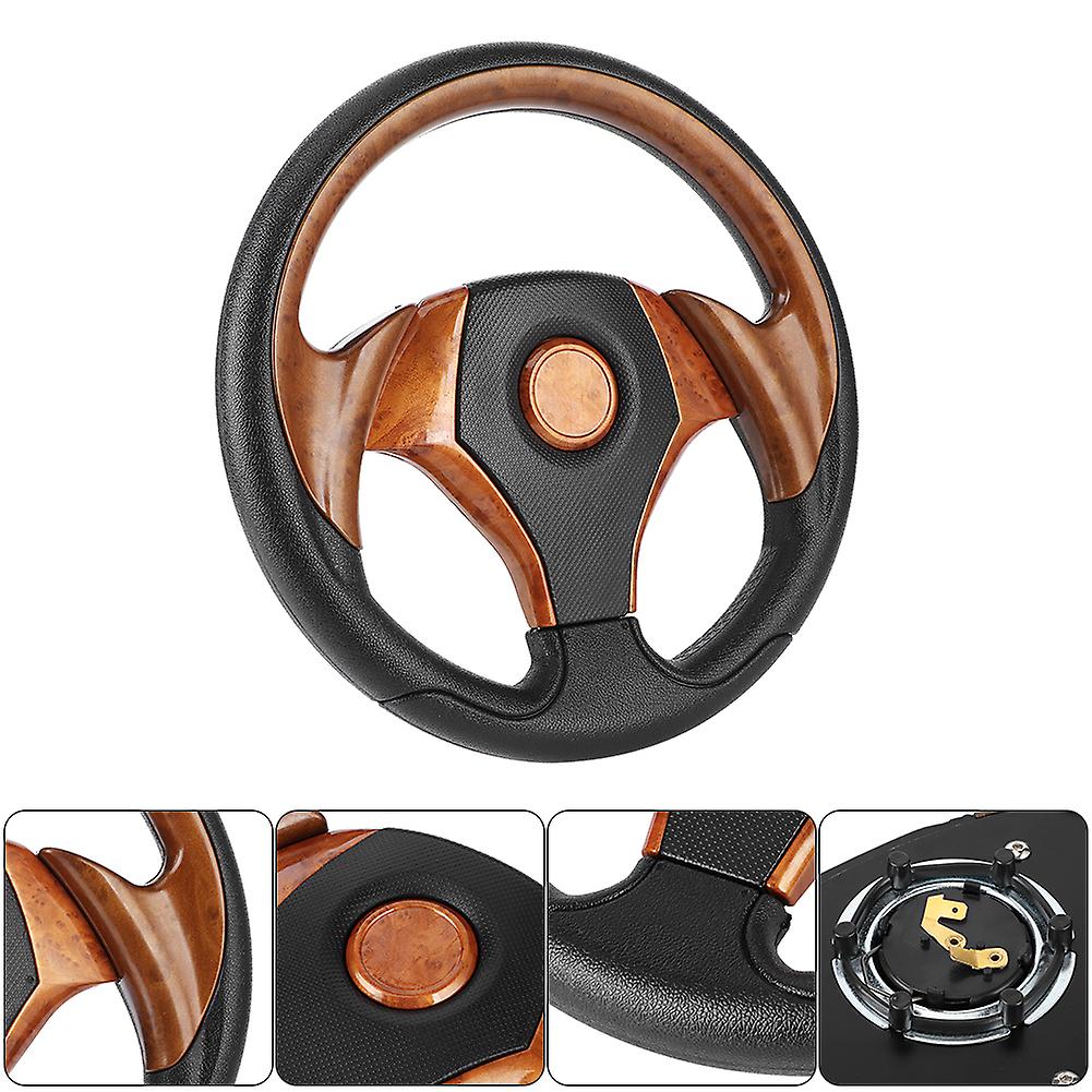 320mm Universal Steering Wheel 6 Bolt Type Imitative Racing Car Automobile Modifiedbrown