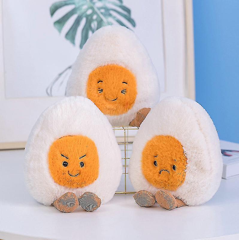 Fluffy Super Soft Boiled Egg Plush Cuddly Plushies Doll Stuffed Food Long Plush Different Emotions Baby Appease Toys Kids Shy Egg