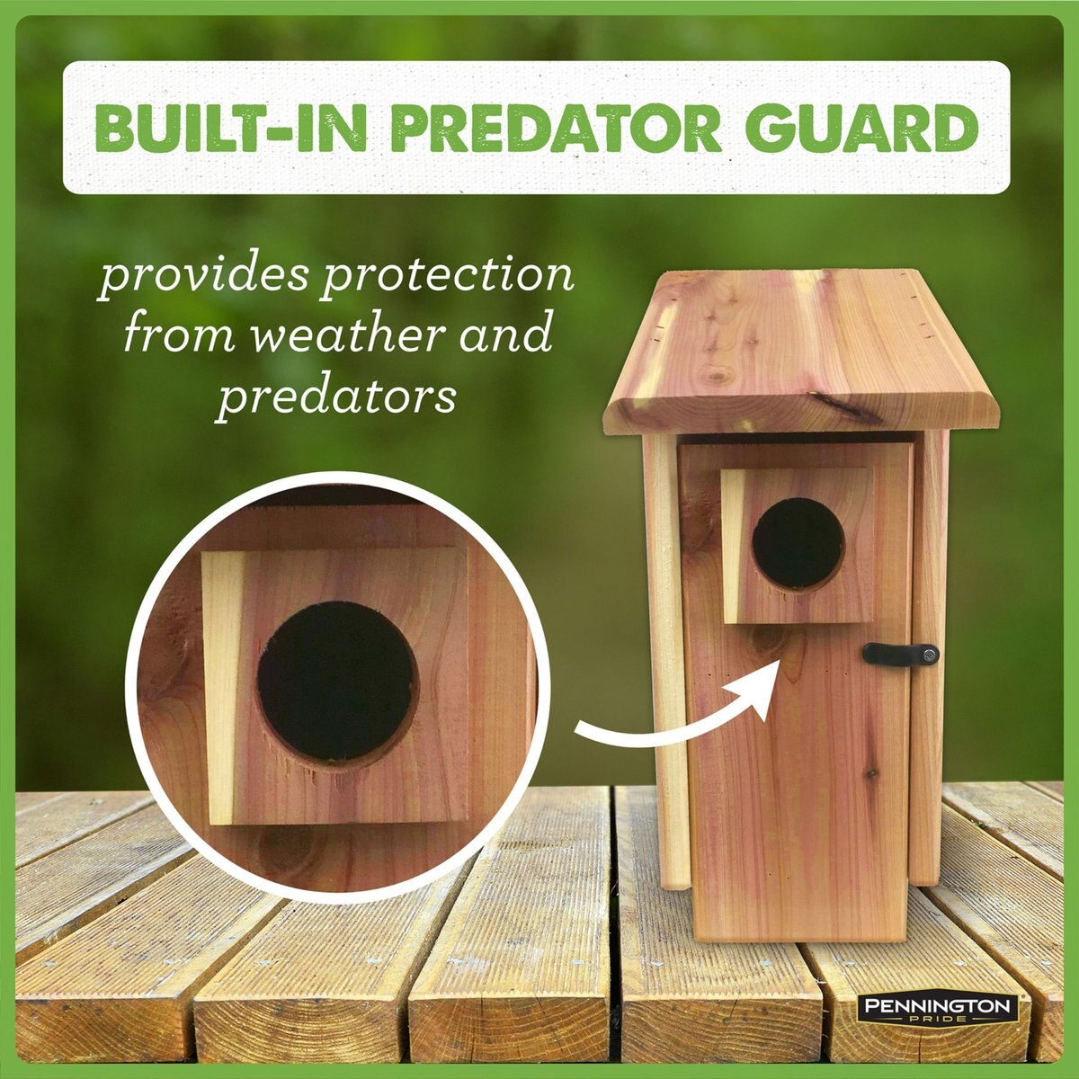 Pennington Pride Cedar Predator Guard Bird House