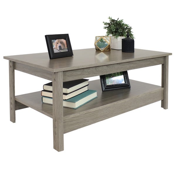 Classic Coffee Table with Lower Shelf - Thunder Gray