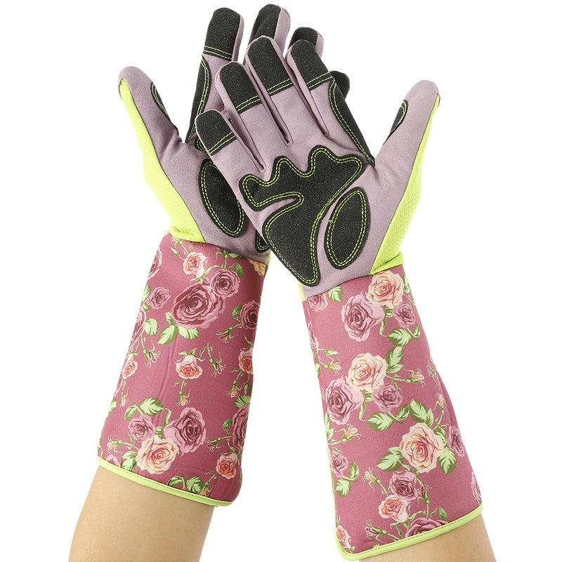 Willstar Thorn Proof Ladies Garden Gauntlet with Long Sleeves Long Gardening Gloves for Women Arms Elbow Protective Long Thorn Proof Garden Gloves for Rose Pruning