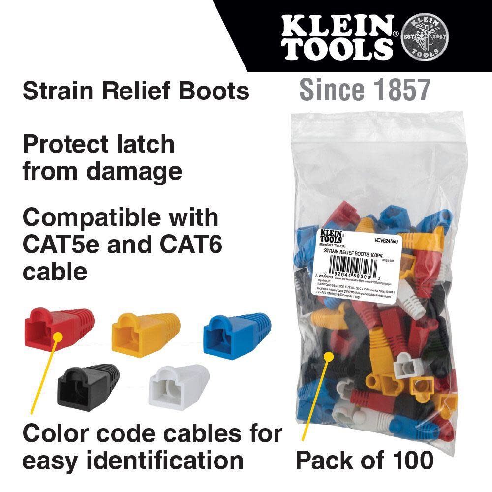 Klein Tools RJ45 Strain Relief Boots 100pk VDV824650 from Klein Tools