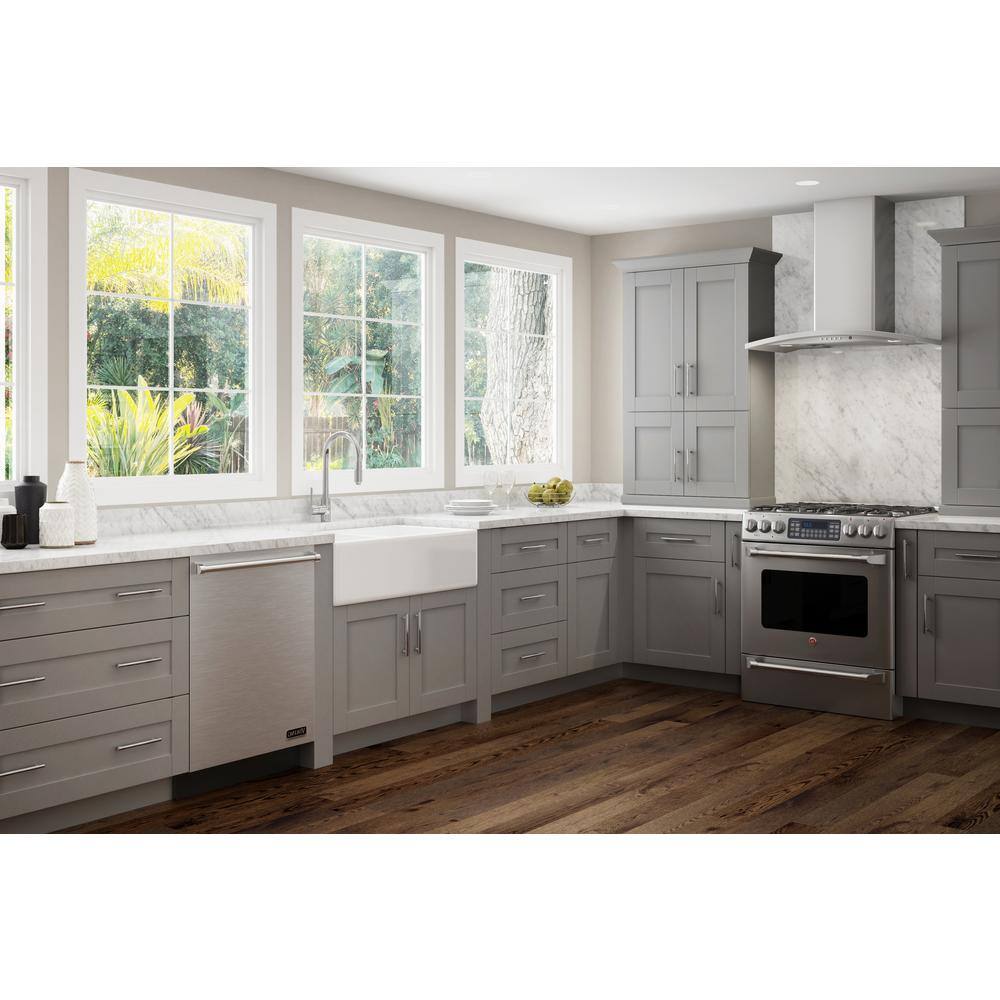 Home Decorators Collection Washington Veiled Gray Plywood Shaker Stock Assembled Base Kitchen Cabinet Easy Reach Right 36 in. x 34.50 in. x 24 in. EZR36R-WVG