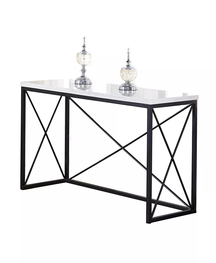 Steve Silver Skyler 48 Rectangular Marble and Metal Sofa Table