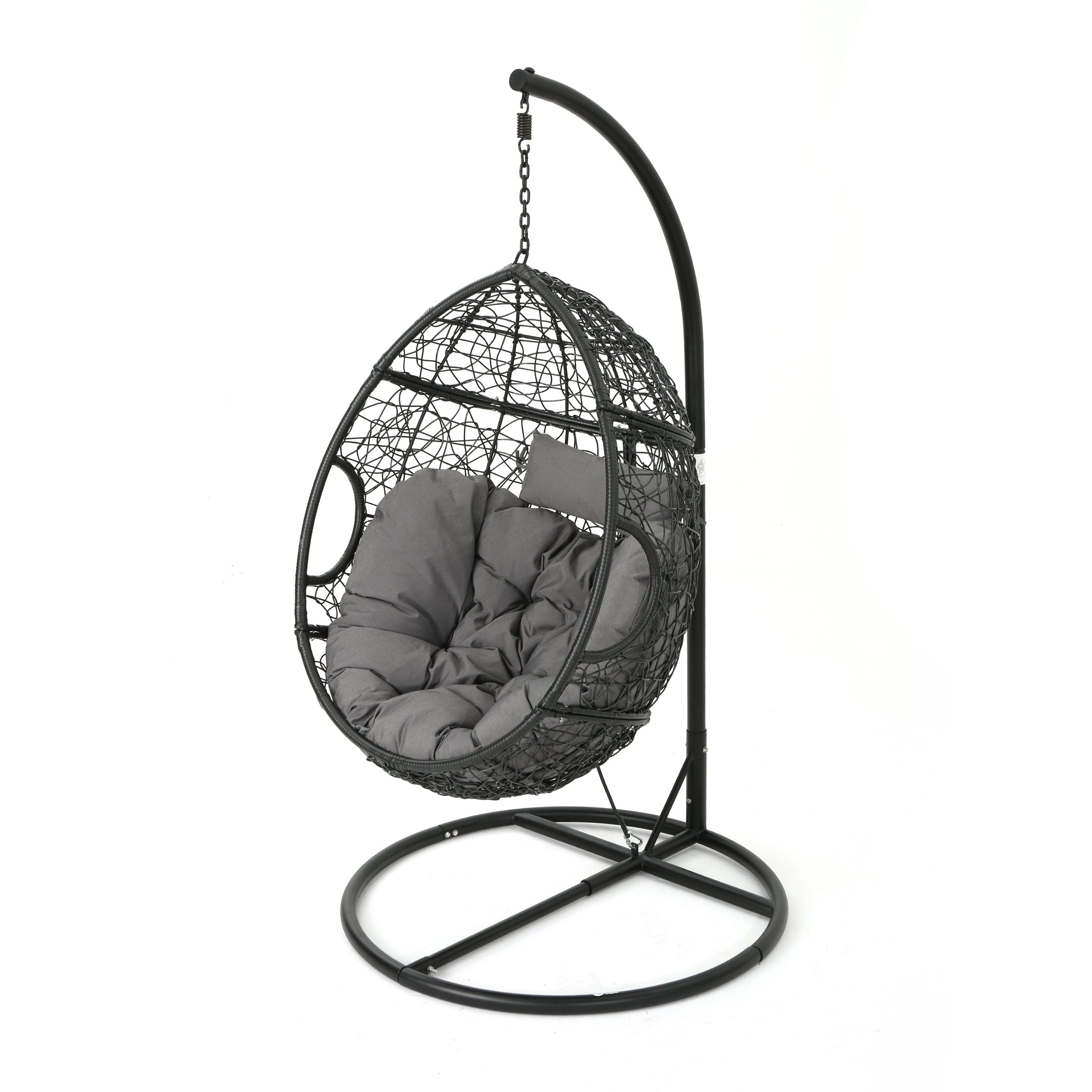 Kyle Outdoor Wicker Hanging Teardrop / Egg Chair