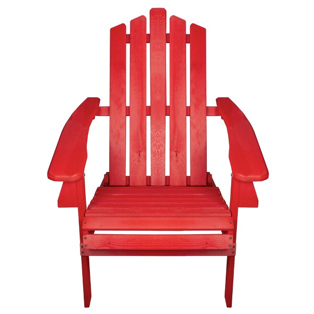 Red Classic Folding Wooden Adirondack Chair