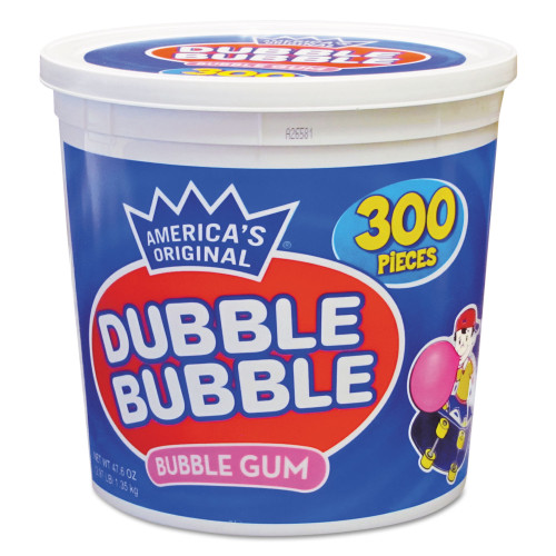 Dubble Bubble Bubble Gum， Original Pink， 300/Tub (16403)