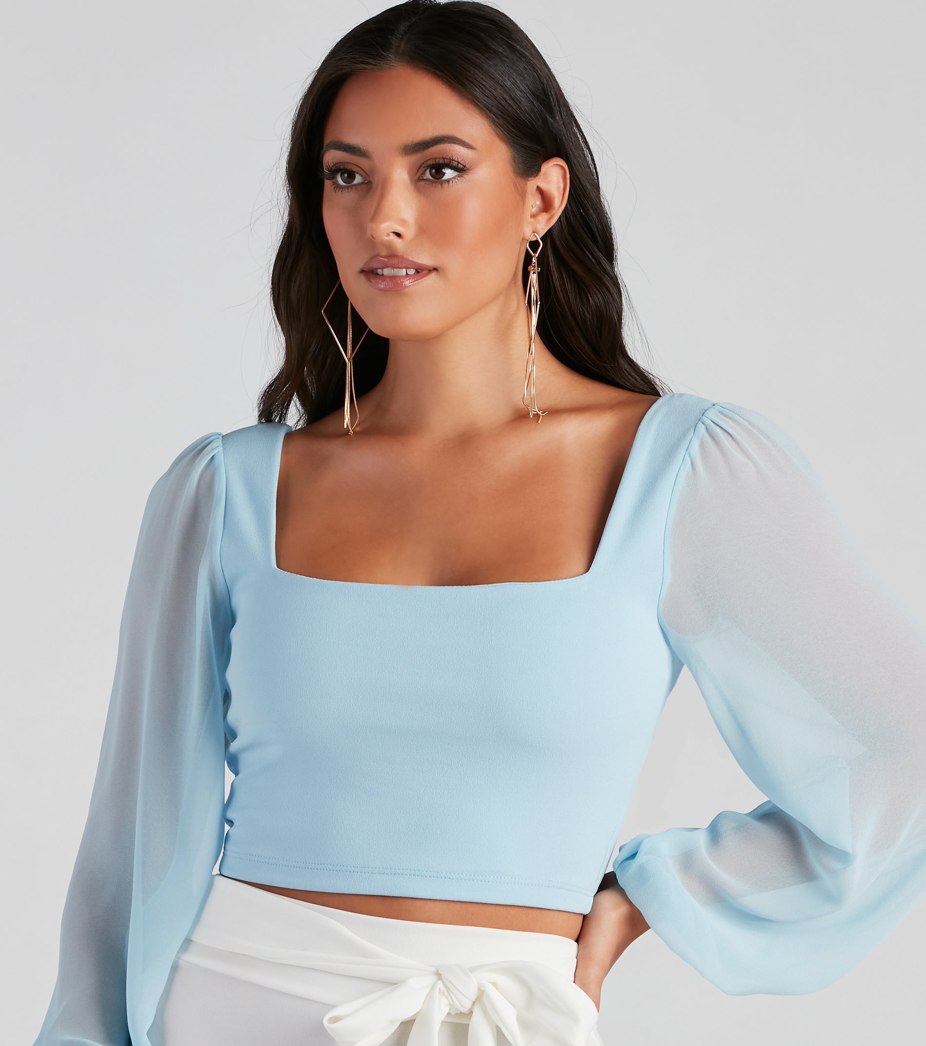 Classy Chic Chiffon Crop Top