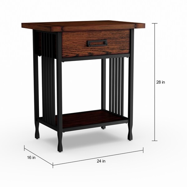 Carbon Loft Peter Oak Side Table with Drawer