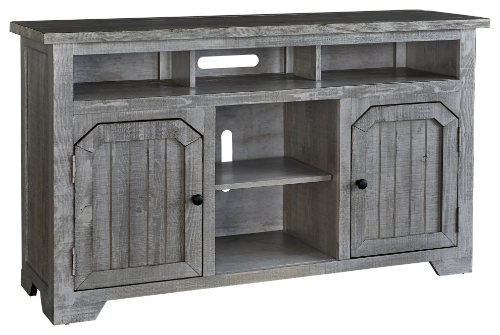 Elmhurst 56 quotTV Console  Dark Cloud Gray   Rustic   Entertainment Centers And Tv Stands   by Progressive Furniture  Houzz