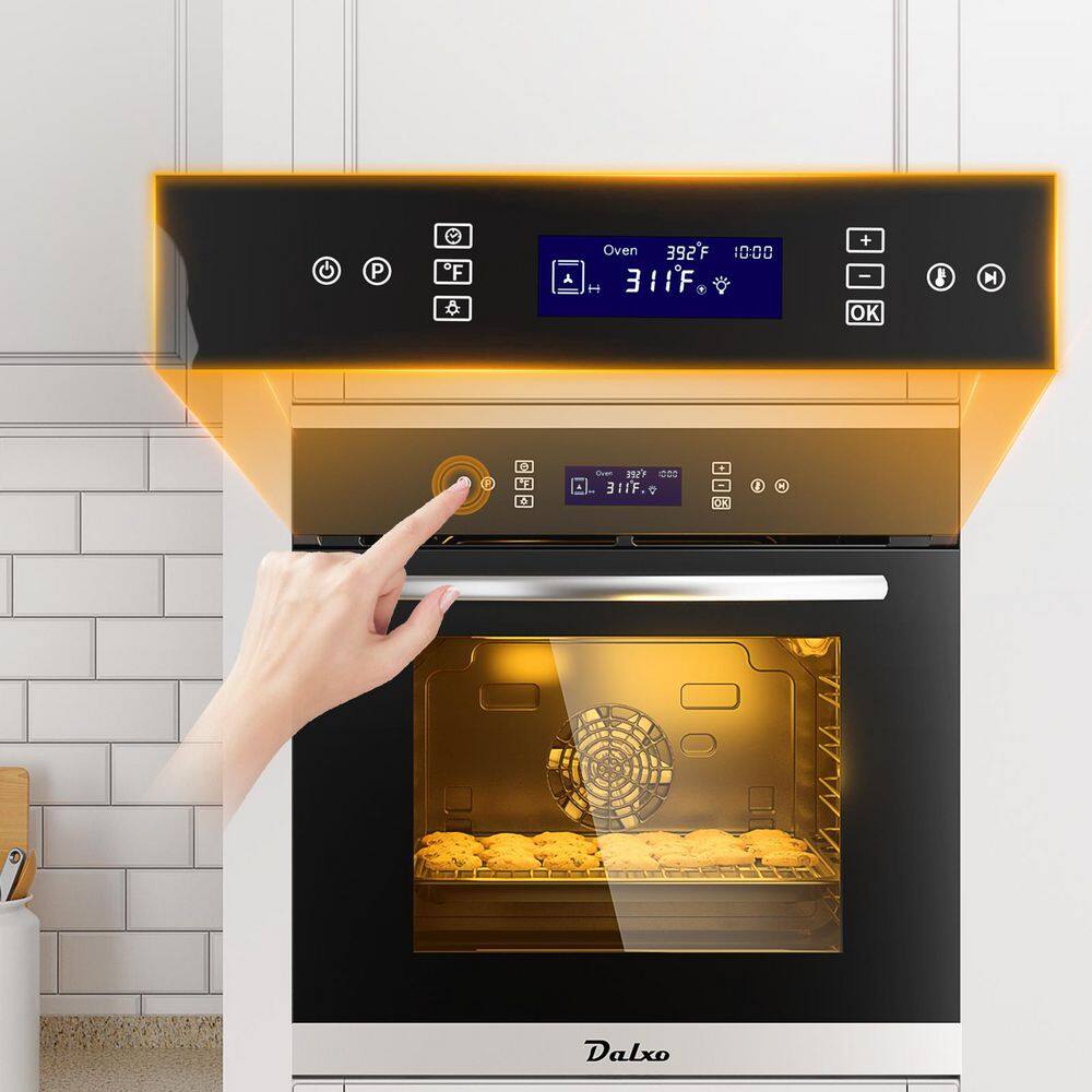 Dalxo 24 in. Single Electric Wall Oven With Convection and Touch Panel in Black HDVENTOUCH