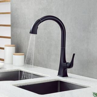 LUXIER Single-Handle Pull-Down Sprayer Kitchen Faucet with 2-Function Sprayhead in Matte Black KTS20-TM