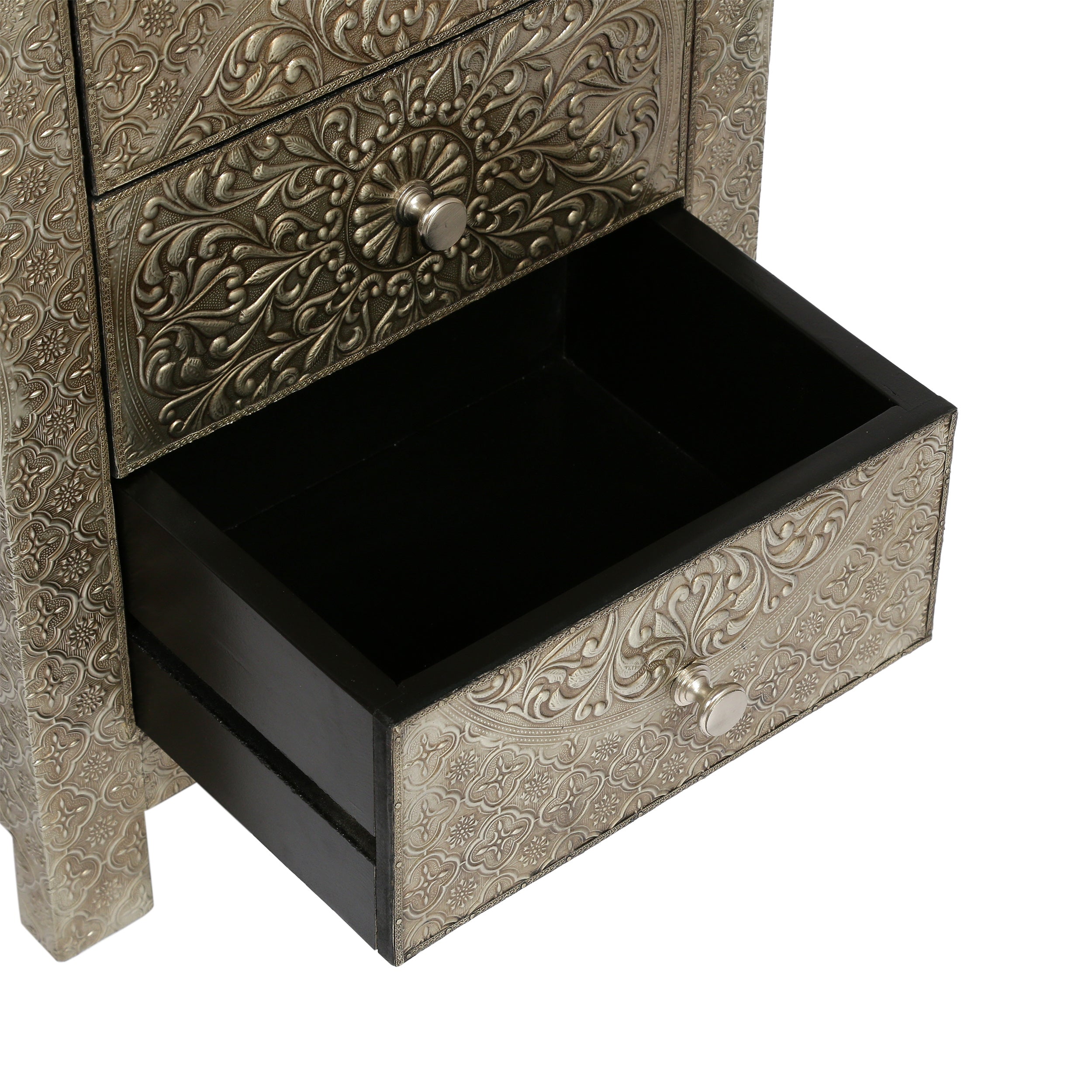 Vensel Handcrafted Boho 3 Drawer Nightstand