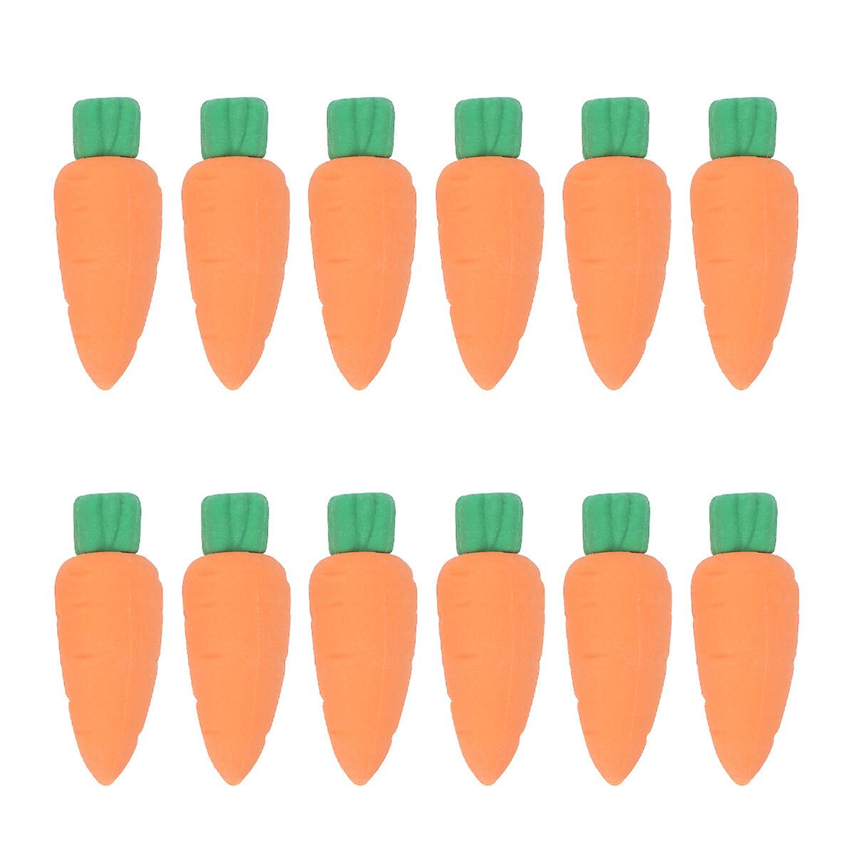 30pcs Novelty Carrot Shape Pencil Eraser Creative Stationery Office School Supplies Gift For Kids Students