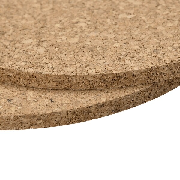 100mm Round Coasters 4mm Thick Cork Cup Mat Pad for Tableware 4pcs - Wood