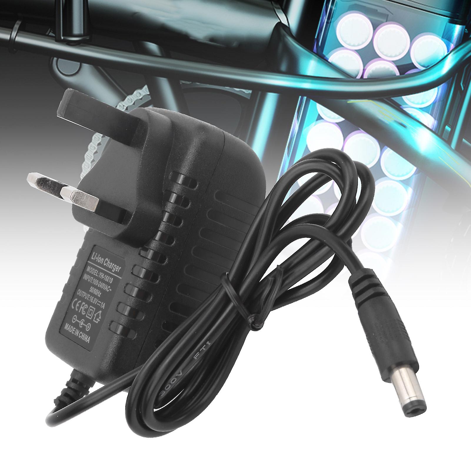 Lithium Battery Charger Ac Adapter 16.8v 1a Output W/indicator Light Uk Plug 100240v