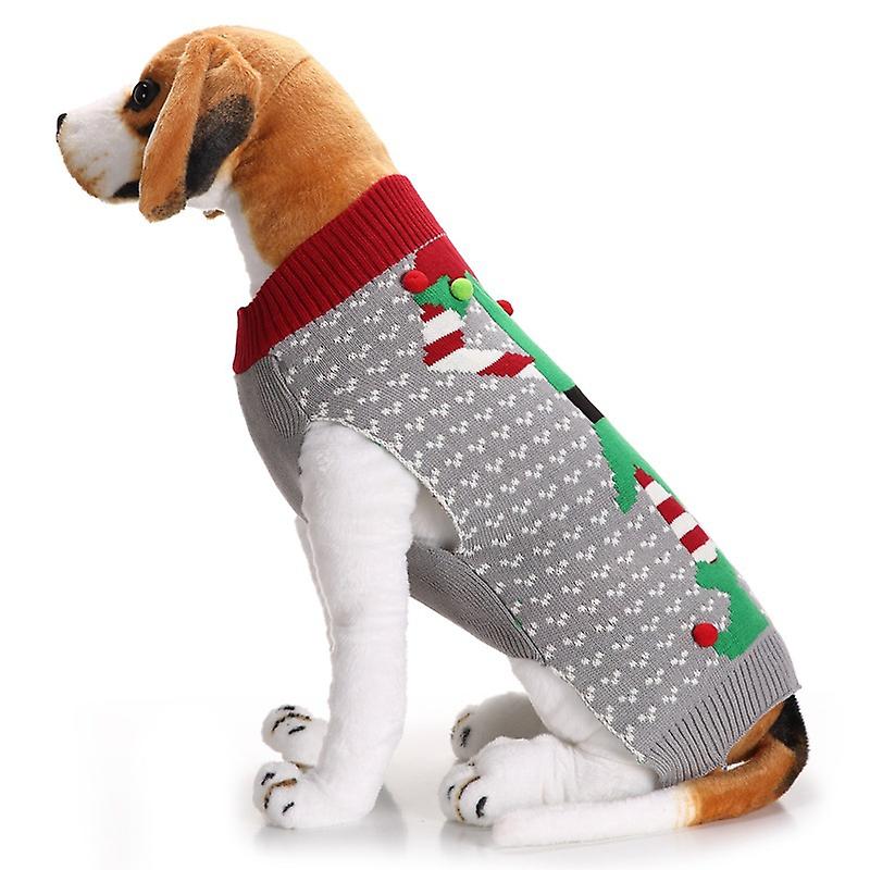 Ugly Christmas Dog Sweaters Pet Dog Winter Knitwear Warm Clothes grey Xs Sizes