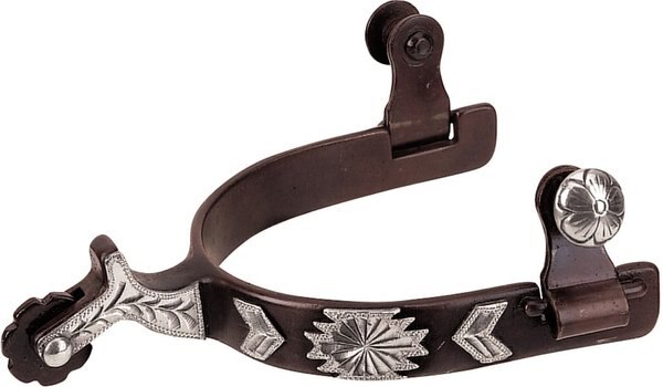 Weaver Leather Engraved German Silver Trim Men's Chap Guard Spurs