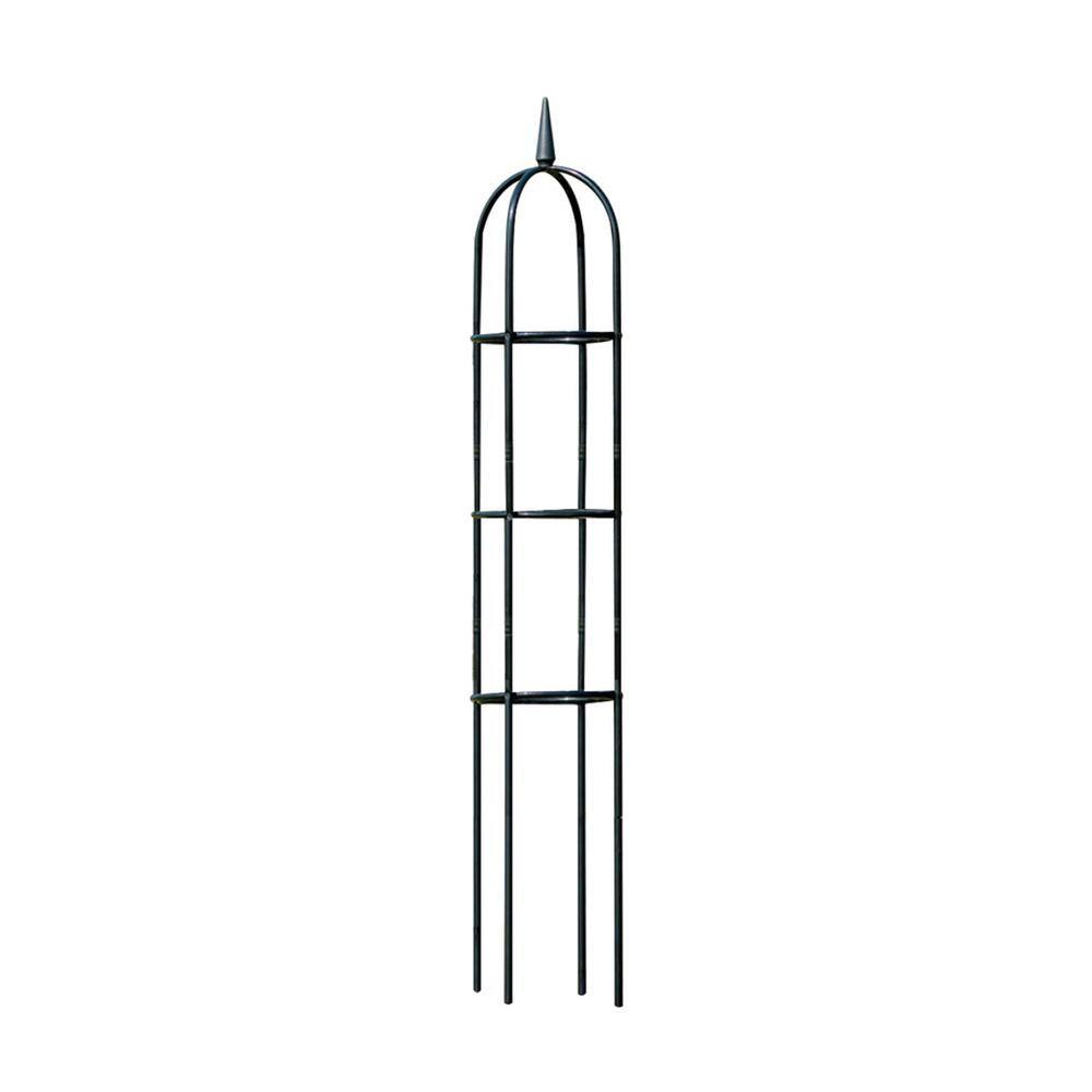 Harbor Gardens 96 in. H Black Metal Garden Obelisk Trellis R352HG