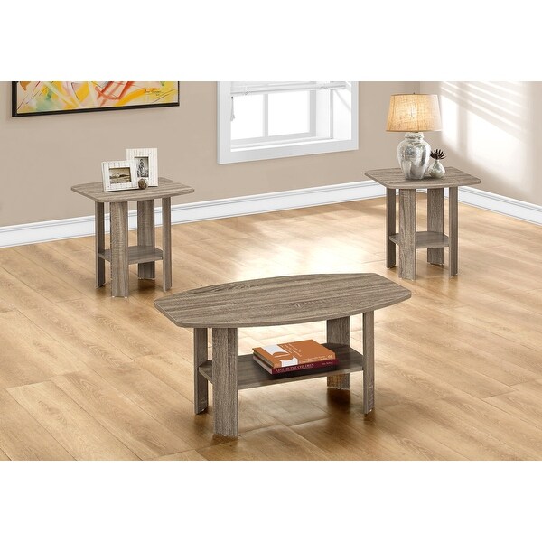 HomeRoots Dark Taupe Table Set - 3Pcs Set - 35.5 x 21.5 x 16.25