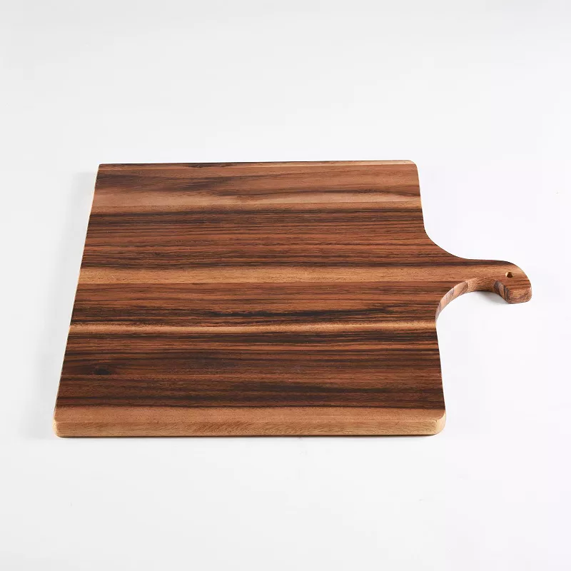 Acacia wood cutting/ charcuterie Square Board with Handle - 16