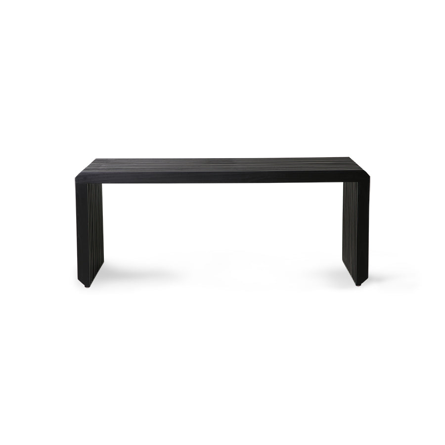 Slatted bench - black