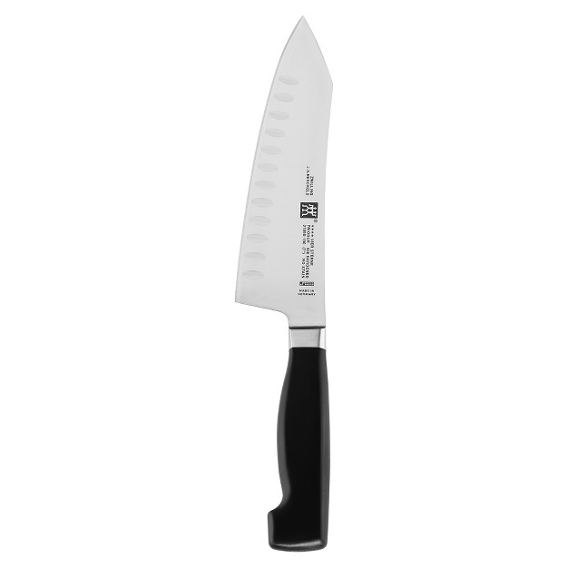 Zwilling Four Star 7 inch Hollow Edge Rocking Santoku Knife