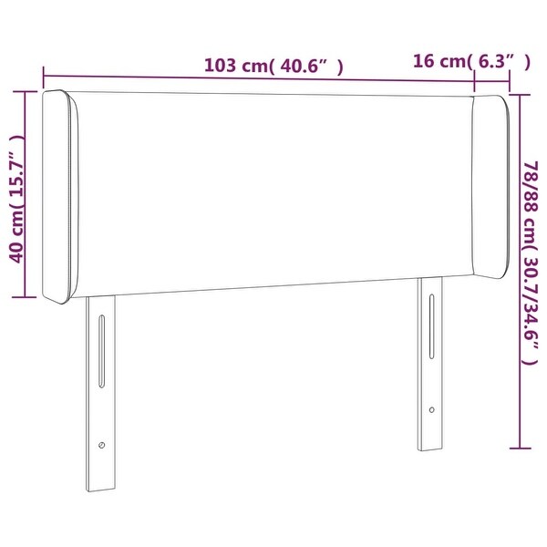 vidaXL Headboard with Ears Dark/Light Gray Fabric - - 37455505