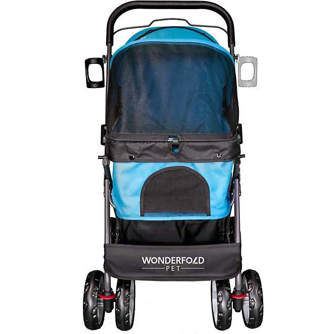 Wonderfold Wagon Folding Pet Stroller with Zipperless Entry and Reversible Handle