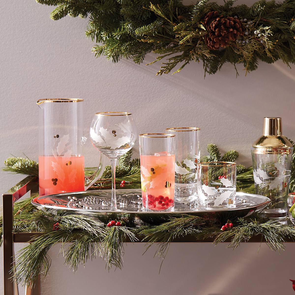 Holiday Gold 4-Piece Highball Glass Set