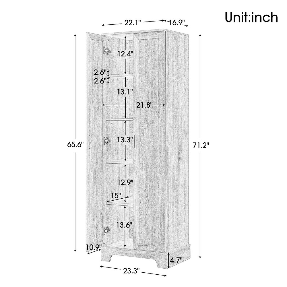 Green Freestanding Kitchen Food Pantry Cabinet Bathroom Cabinet