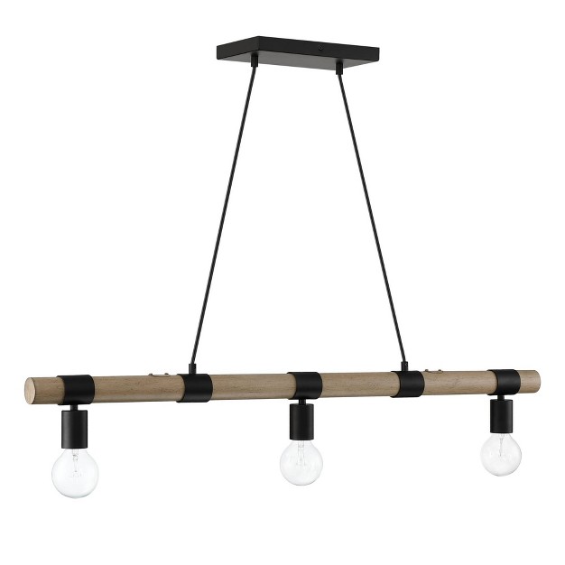 Henry Linear Farmhouse Chandelier Ceiling Light Oat black Nathan James