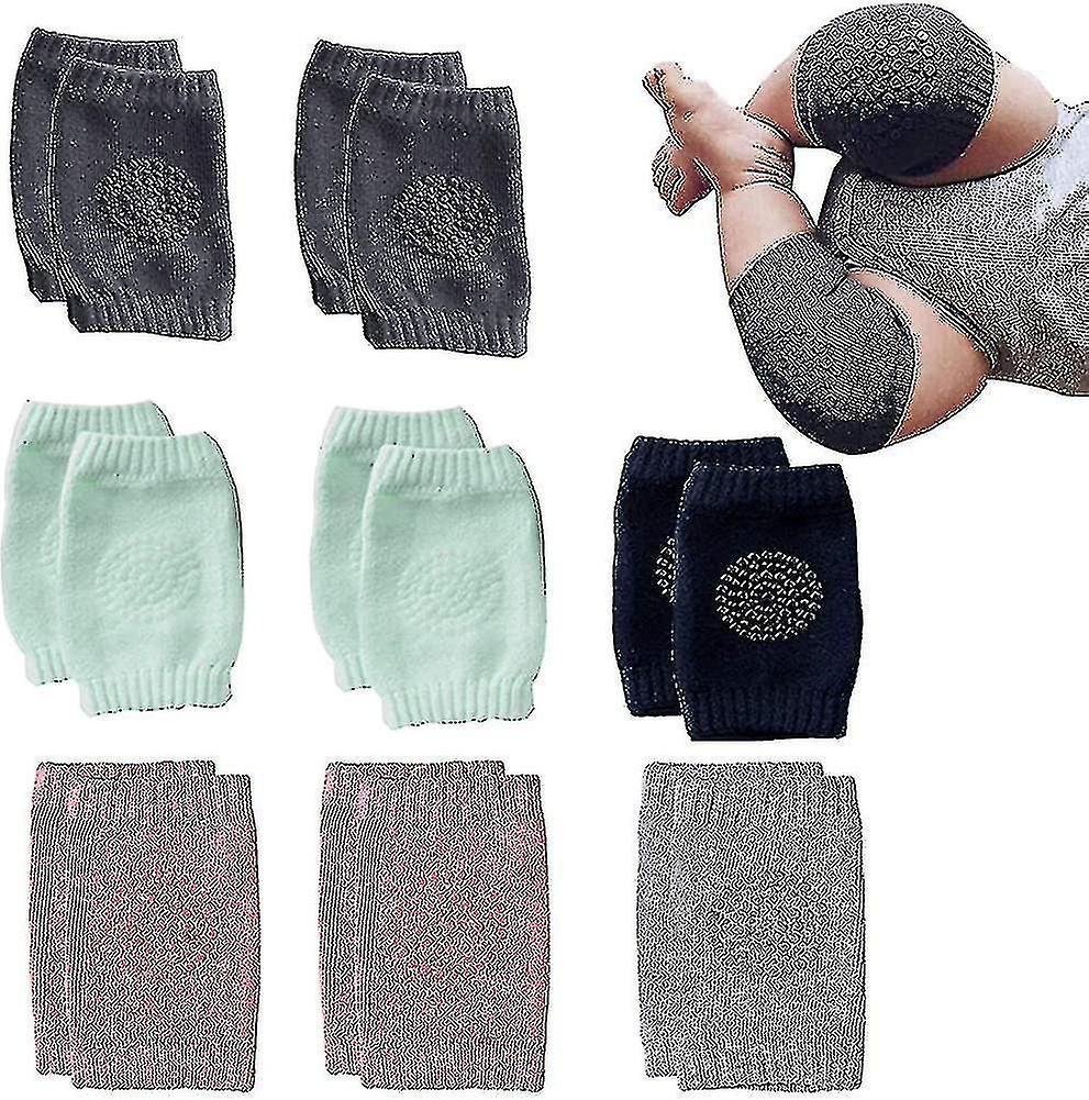 8 Pairs Of Baby Knee Pads With Anti-slip Rubber Dots