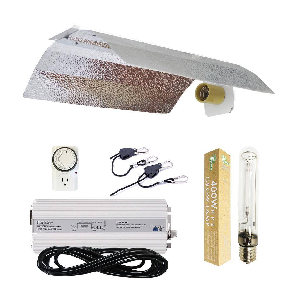 Hydro Crunch 400-Watt HPS Grow Light System with Basic Wing Reflector K1-B4-R01-NL01