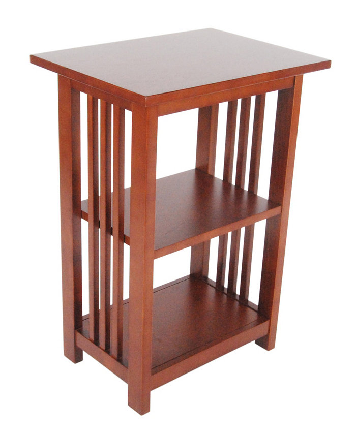 Alaterre Furniture Mission 2 Shelf End Table Cherry