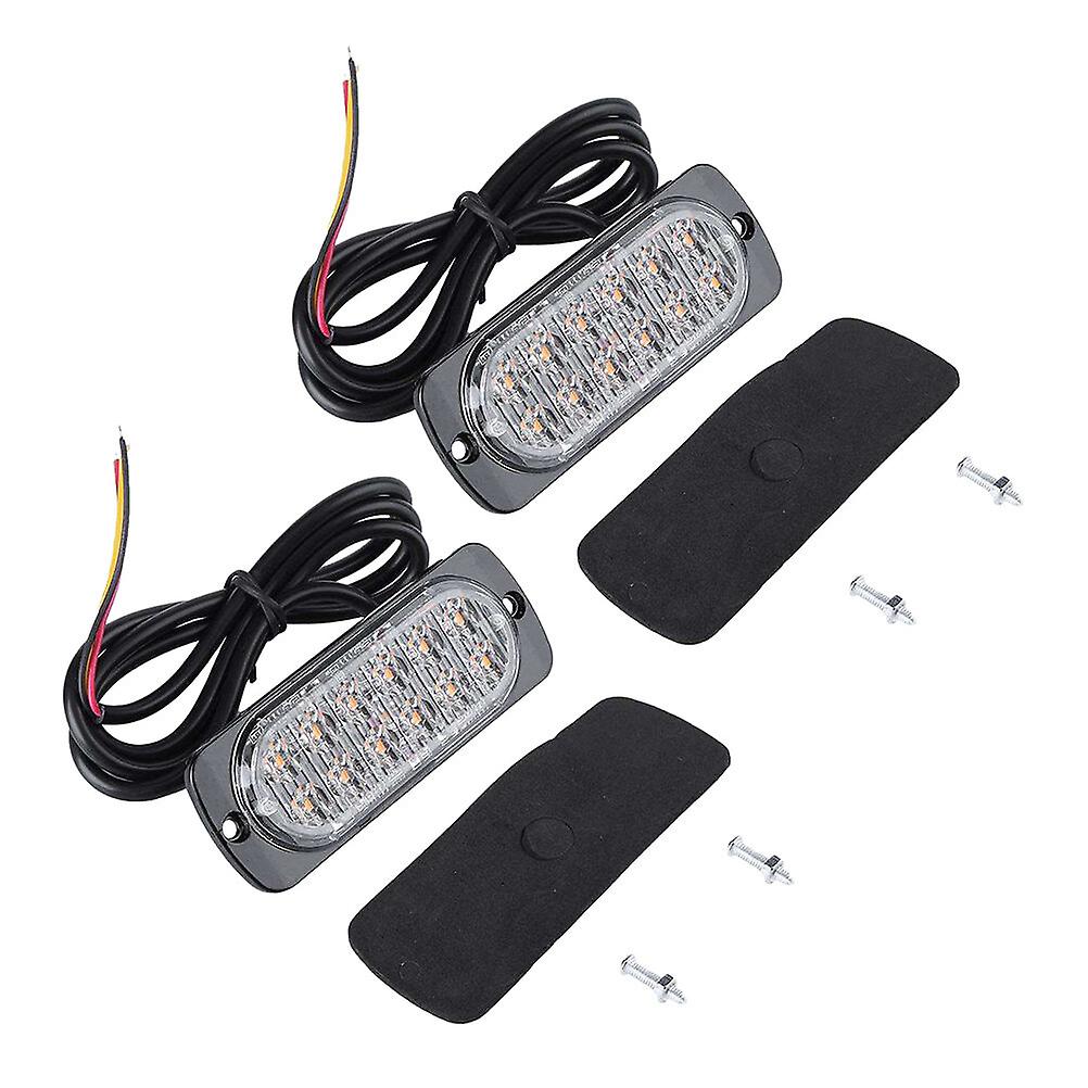 2 Pcs Car Strobe Lights Car Warning Lamps Car Truck Led Emergency Strobe Lights