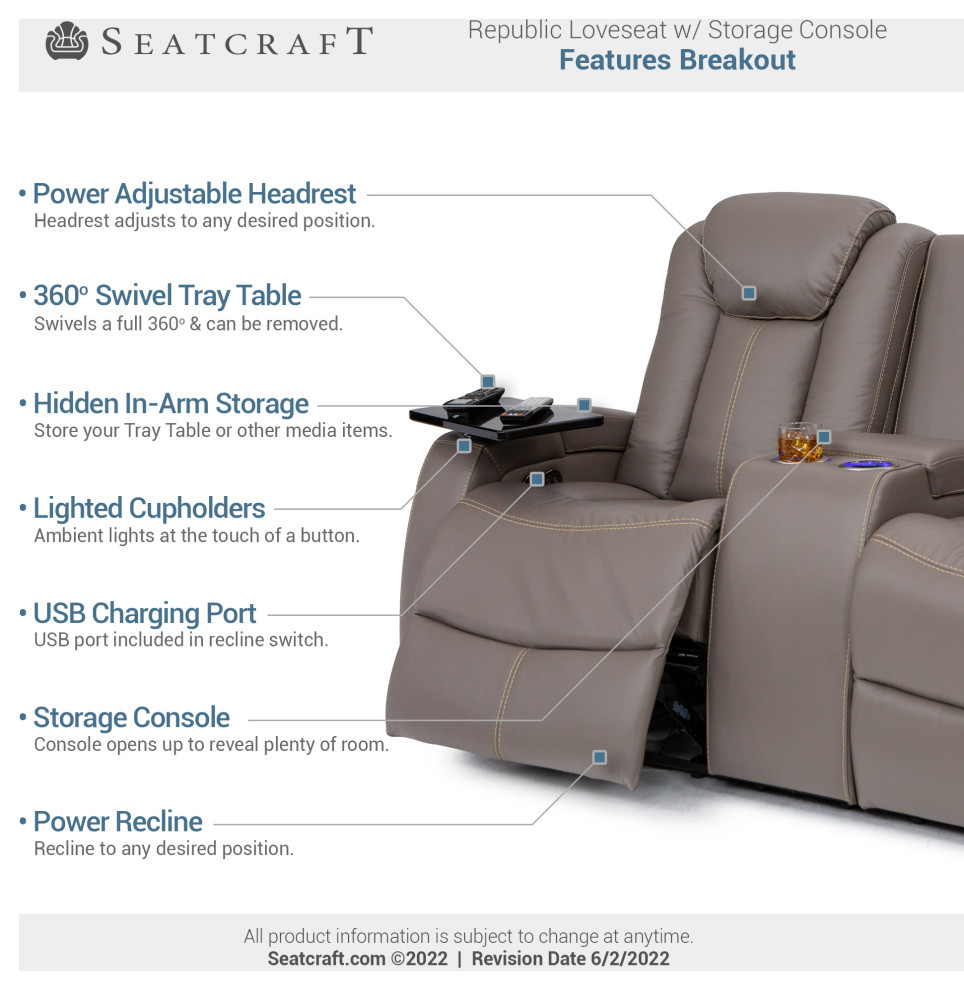 Seatcraft Republic Home Theater Seating   Contemporary   Theater Seating   by Stargate Cinema  Houzz