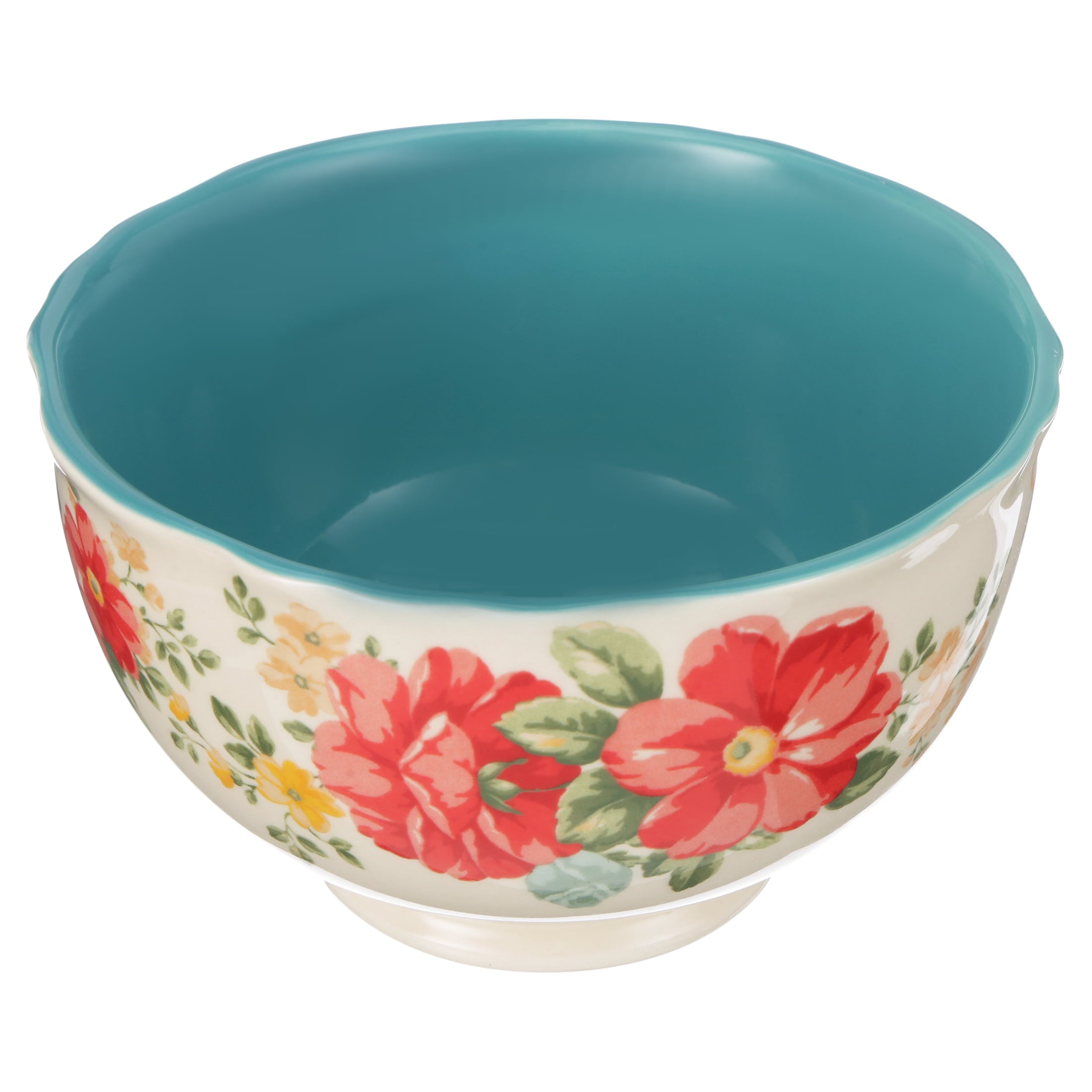 The Pioneer Woman Vintage Floral 4-Piece Footed Bowl Set