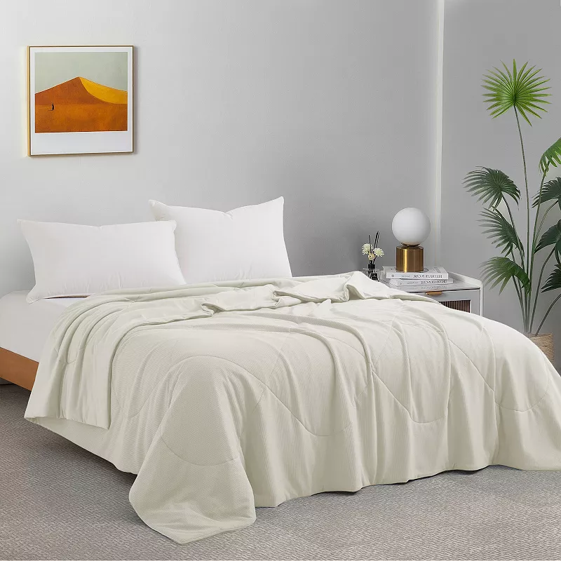 Unikome Reversible Oversize Blanket Waffle Design with 100% Silky Fabric for Hot Sleepers Comfort