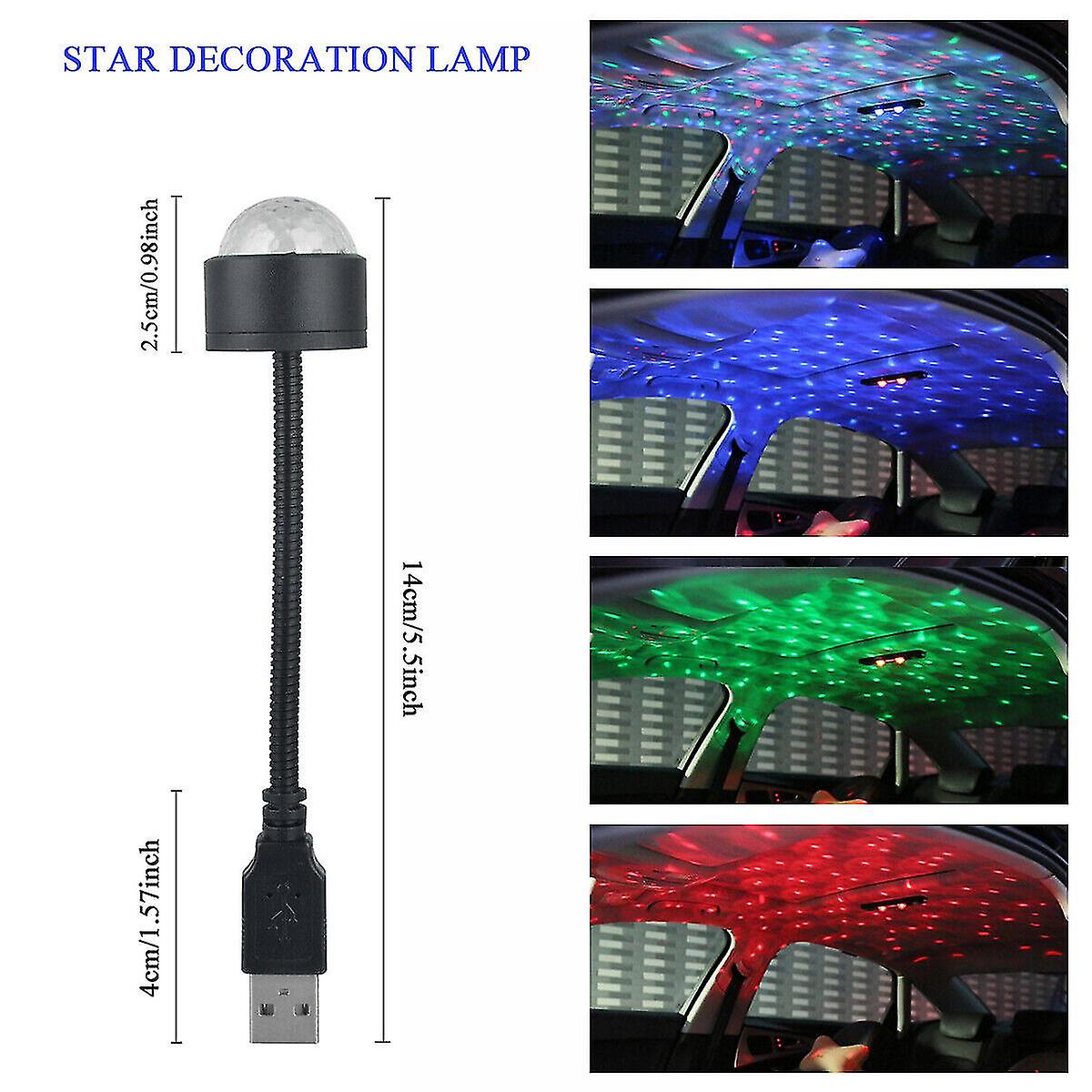 Bluegreenred Starry Sky Projection Lamp Usb Mini Car Roof Star Night Light